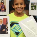black children with Barack Obama