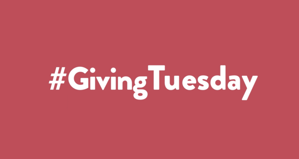 #GIVINGTUESDAY on red background